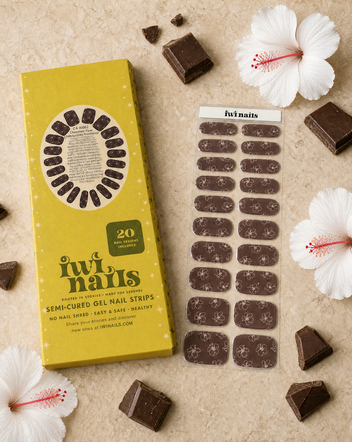 iwi nails x Coconut Ave.: Chocolate Hibiscus