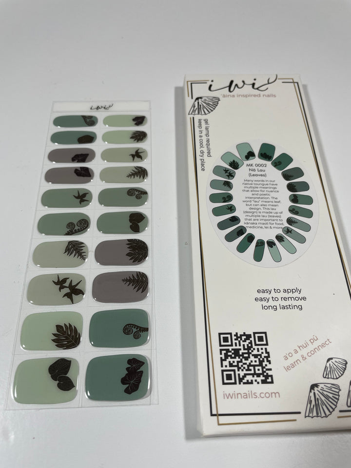 Na Lau Leaves Gel Nail Strips - Nature-Inspired Nail Art with Semi-Cured Elegance | Tropical Foliage Design for a Stylish and Unique Manicure